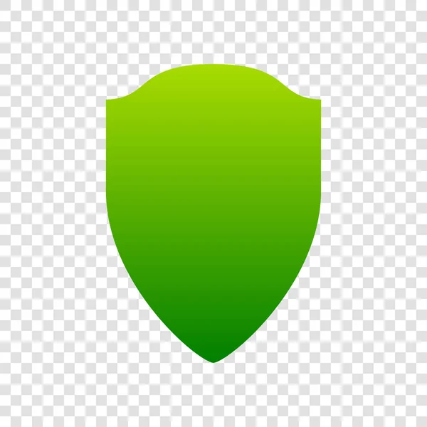 Shield sign illustration. Vector. Green gradient icon on transparent background. — Stock Vector