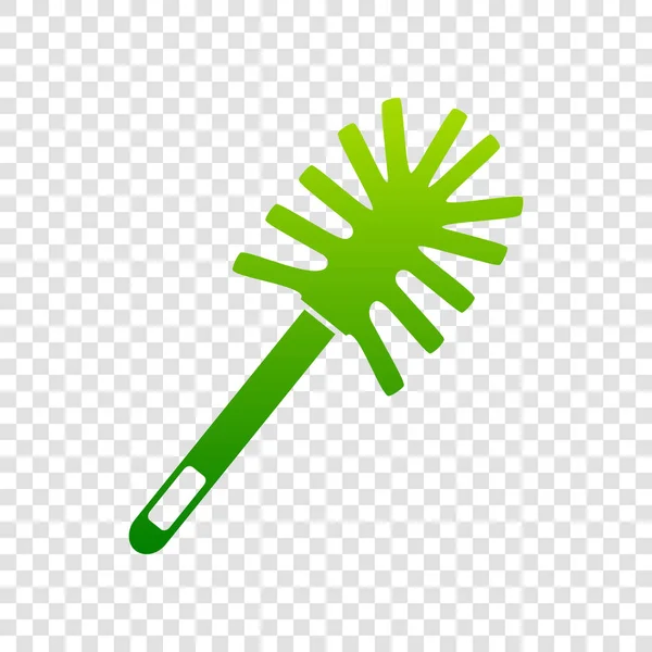 Toilet brush doodle. Vector. Green gradient icon on transparent background. — Stock Vector