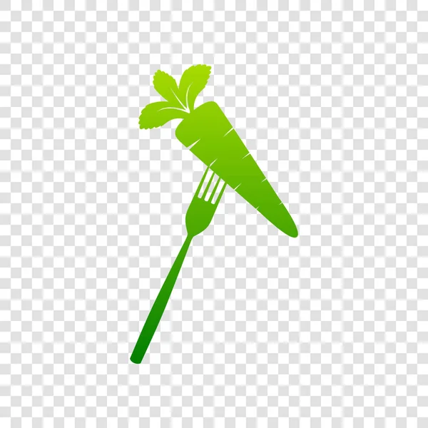 Illustration de signes alimentaires végétariens. Vecteur. Icône de dégradé vert sur fond transparent . — Image vectorielle