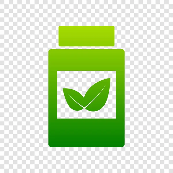 Suplementy kontenera znak. Wektor. Zielona ikona gradientu na przezroczystym tle. — Wektor stockowy