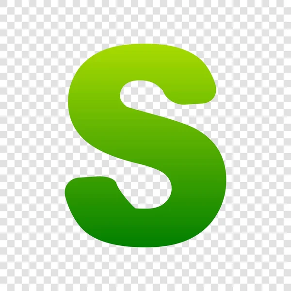 S サインはデザイン テンプレートの要素です。ベクトル。透明な背景に緑色のグラデーションのアイコン. — ストックベクタ