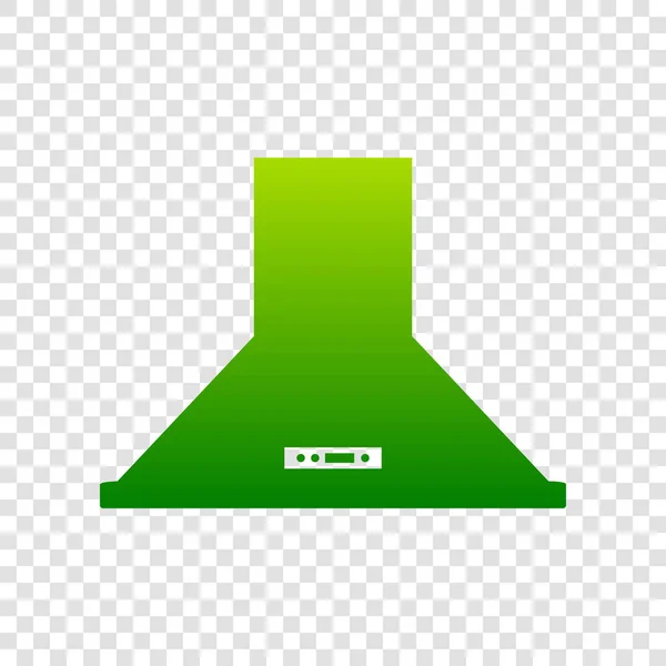 Cappa di scarico. Segnale di ventilazione della cucina. Vettore. Icona del gradiente verde su sfondo trasparente . — Vettoriale Stock