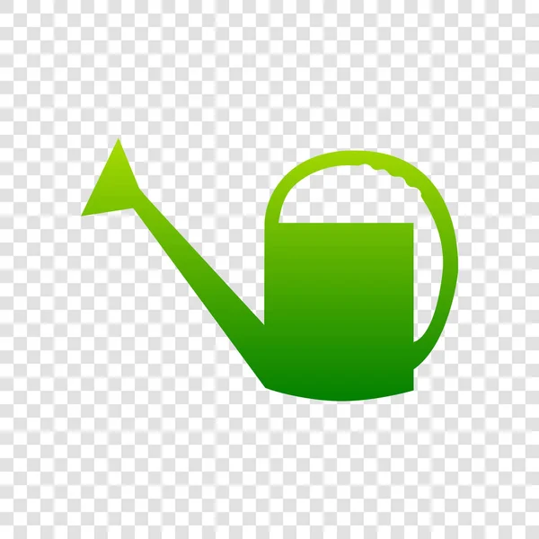 Segno di annaffiamento. Vettore. Icona del gradiente verde su sfondo trasparente . — Vettoriale Stock