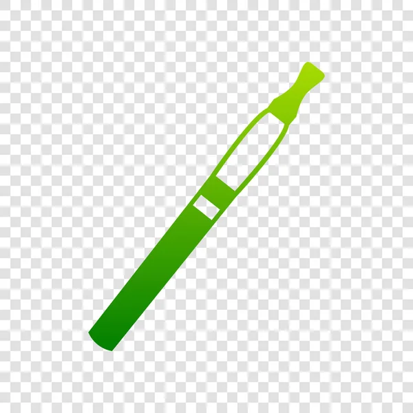 E-cigaretta jele. Vektor. Átlátszó háttér színátmenet zöld ikonra. — Stock Vector