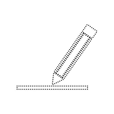 Kalem işareti illüstrasyon. Vektör. Beyaz zemin üzerine siyah noktalı simgesi. İzole.
