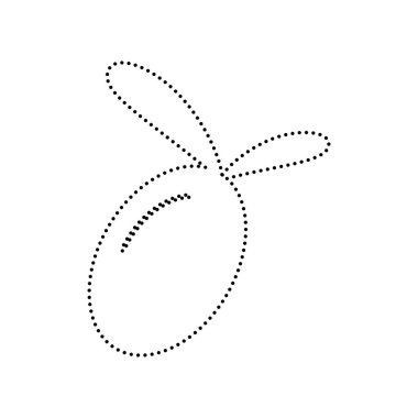 Zeytin işareti illüstrasyon. Vektör. Beyaz zemin üzerine siyah noktalı simgesi. İzole.