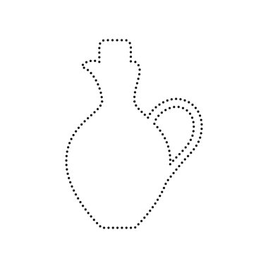 Amfora işareti illüstrasyon. Vektör. Beyaz zemin üzerine siyah noktalı simgesi. İzole.
