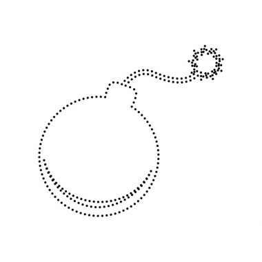 Bomba işareti illüstrasyon. Vektör. Beyaz zemin üzerine siyah noktalı simgesi. İzole.