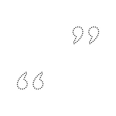 İşareti illüstrasyon alıntı. Vektör. Beyaz zemin üzerine siyah noktalı simgesi. İzole.