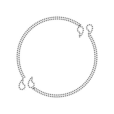 Metin tırnak işareti. Vektör. Beyaz zemin üzerine siyah noktalı simgesi. İzole.