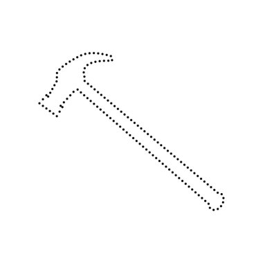 Basit simge gördüm. Vektör. Beyaz zemin üzerine siyah noktalı simgesi. İzole.