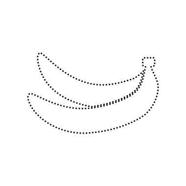 Muz basit kayıt. Vektör. Beyaz zemin üzerine siyah noktalı simgesi. İzole.