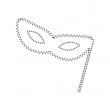 Geleneksel Venedik Karnavalı dekoratif maskesi işareti. Vektör. Blac