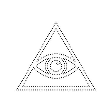 Hepsi Gören Göz Piramit Sembolü. Mason ve Ruhani. Vektör. 