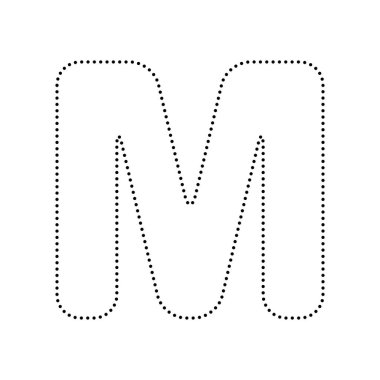 Harf M işareti şablon öğesi tasarım. Vektör. Siyah noktalı simgesi