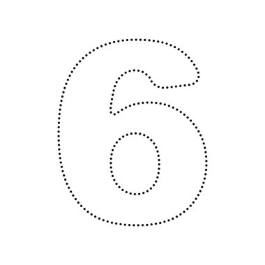 6 numaralı işaret tasarım şablonu öğesi. Vektör. Siyah noktalı simgesi