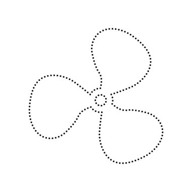 Fan işareti. Vektör. Beyaz zemin üzerine siyah noktalı simgesi. İzole