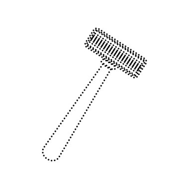 Emanet jilet işareti. Vektör. Beyaz zemin üzerine siyah noktalı simgesi. İzole.