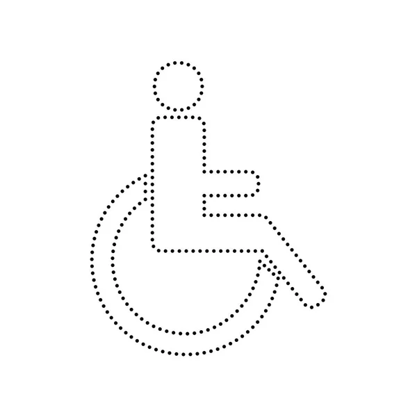 Disabled sign illustration. Vector. Black dotted icon on white background. Isolated. — Stock Vector