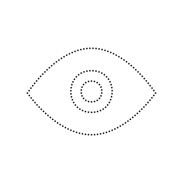 眼睛标志图。矢量。白色背景上的黑色虚线的图标。分离. — 图库矢量图片