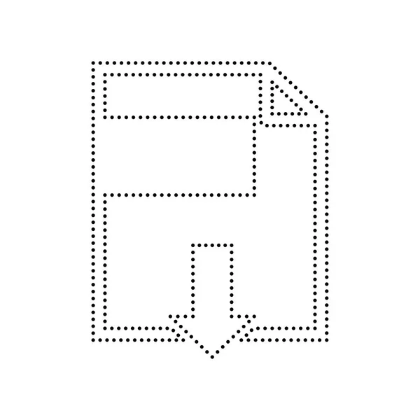 Знак звантаження файлів. Вектор. Чорна плямиста піктограма на білому тлі. Ізольовані . — стоковий вектор