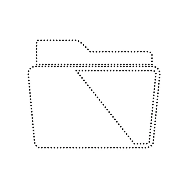 Ilustración del signo de carpeta. Vector. Icono de puntos negros sobre fondo blanco. Aislado . — Vector de stock