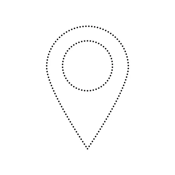 Señal de marcador. Vector. Icono de puntos negros sobre fondo blanco. Aislado . — Archivo Imágenes Vectoriales