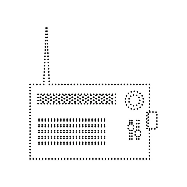 Ilustración de señales de radio. Vector. Icono de puntos negros sobre fondo blanco. Aislado . — Vector de stock