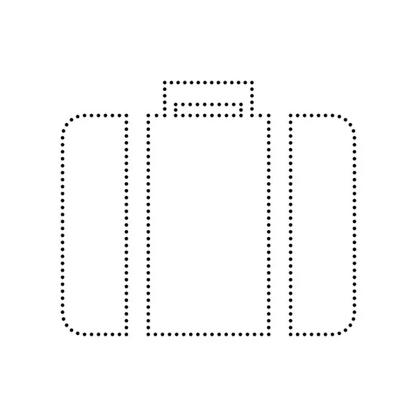 Ilustración del signo del maletín. Vector. Icono de puntos negros sobre fondo blanco. Aislado . — Vector de stock