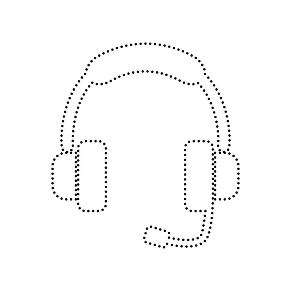 Illustration de signe de soutien. Vecteur. Icône pointillée noire sur fond blanc. Isolé . — Image vectorielle