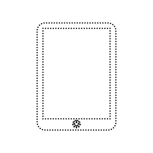 Είσοδος υπολογιστή tablet. Διάνυσμα. Μαύρο εικονίδιο με τελείες σε άσπρο φόντο. Απομονωμένη. — Διανυσματικό Αρχείο