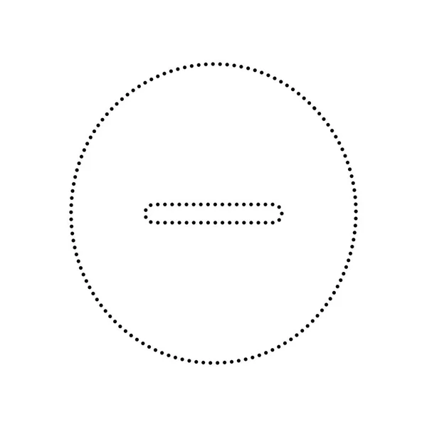 Ilustração de símbolo negativo. Assinatura mínima. Vector. Ícone pontilhado preto no fundo branco. Isolados . — Vetor de Stock