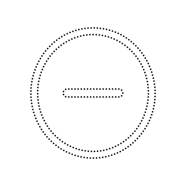 Illustration de symbole négatif. Moins le signe. Vecteur. Icône pointillée noire sur fond blanc. Isolé . — Image vectorielle