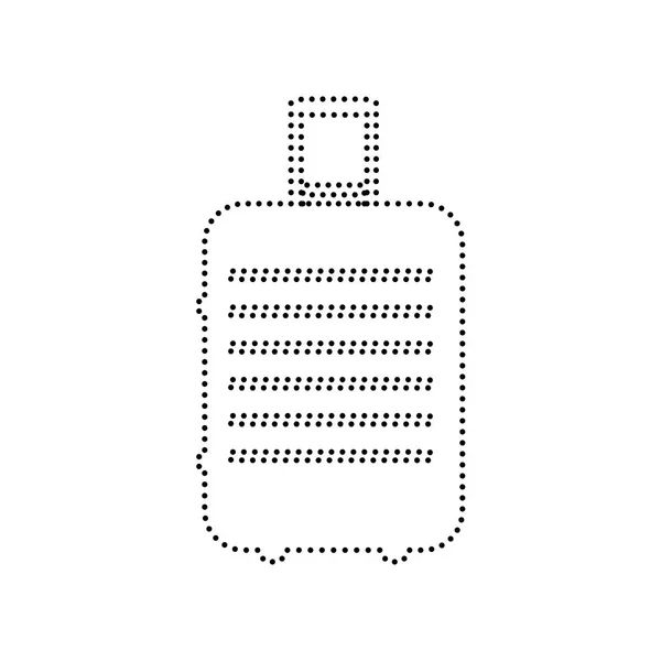 Gepäckzeichen-Illustration. Vektor. schwarz gepunktetes Symbol auf weißem Hintergrund. isoliert. — Stockvektor