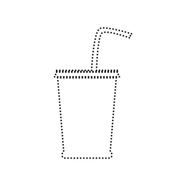 Ilustración de signo de bebida. Vector. Icono de puntos negros sobre fondo blanco. Aislado . — Archivo Imágenes Vectoriales