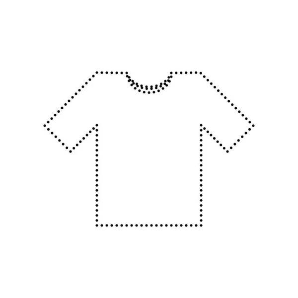Ilustración del signo de camiseta. Vector. Icono de puntos negros sobre fondo blanco. Aislado . — Vector de stock