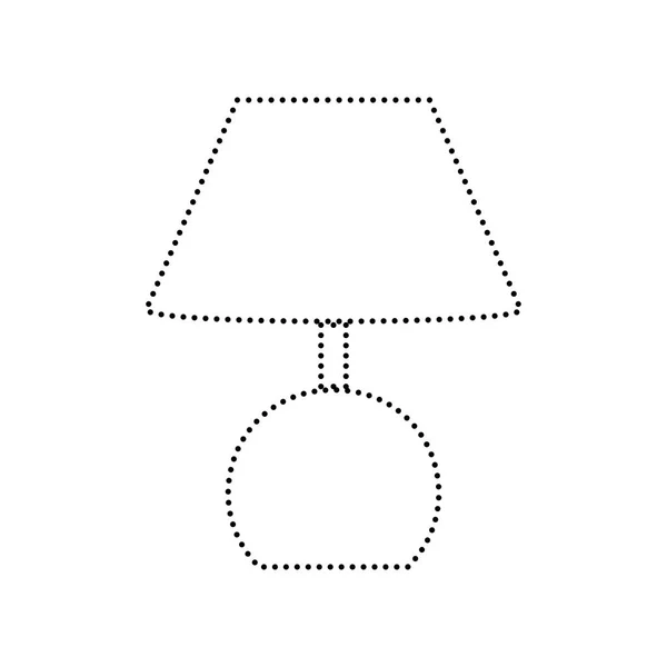 Ilustração do sinal da lâmpada. Vector. Ícone pontilhado preto no fundo branco. Isolados . — Vetor de Stock