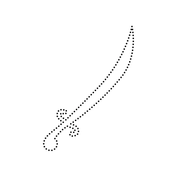 Знак меча ілюстрація. Вектор. Чорна плямиста піктограма на білому тлі. Ізольовані . — стоковий вектор