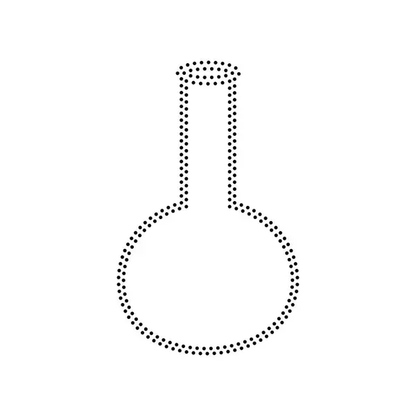 Tubo. Signo de cristal del laboratorio. Vector. Icono de puntos negros sobre fondo blanco. Aislado . — Vector de stock