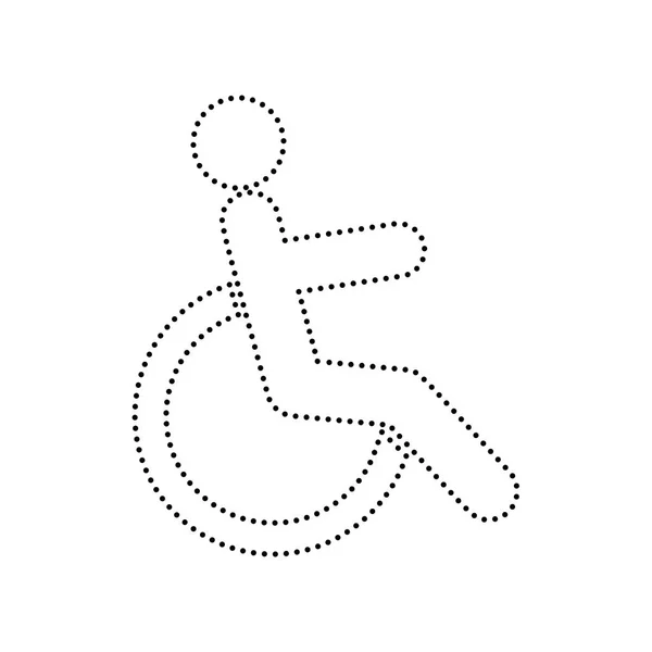 Disabled sign illustration. Vector. Black dotted icon on white background. Isolated. — Stock Vector
