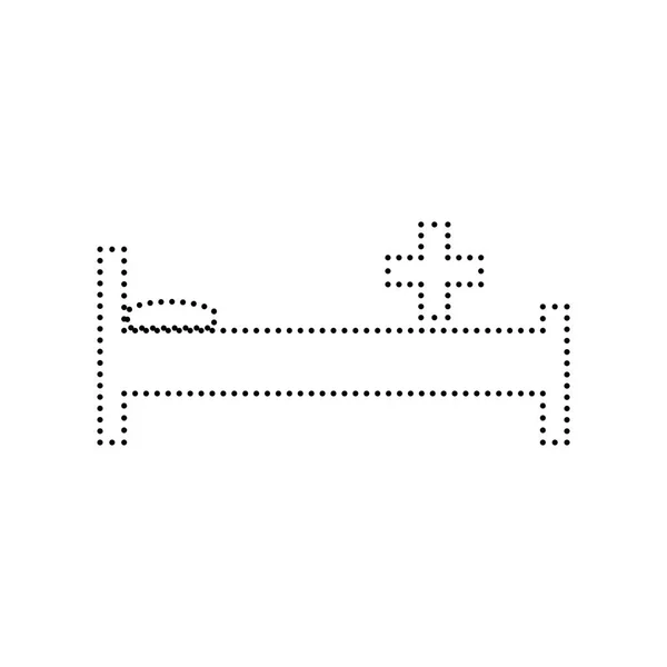 Ilustración de signos hospitalarios. Vector. Icono de puntos negros sobre fondo blanco. Aislado . — Vector de stock