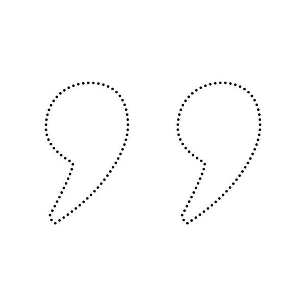 Zitat Zeichen Illustration. Vektor. schwarz gepunktetes Symbol auf weißem Hintergrund. isoliert. — Stockvektor