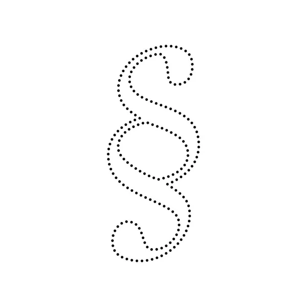 Illustration du signe du paragraphe. Vecteur. Icône pointillée noire sur fond blanc. Isolé . — Image vectorielle