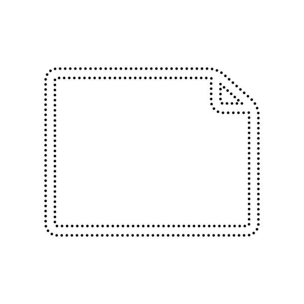 Horisontal document teken illustratie. Vector. Zwarte gestippelde pictogram op witte achtergrond. Geïsoleerd. — Stockvector