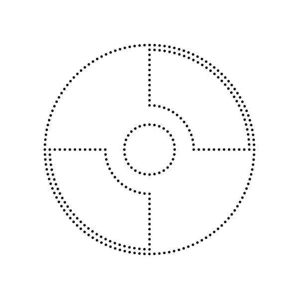 Vektor-cd oder dvd-Zeichen. Vektor. schwarz gepunktetes Symbol auf weißem Hintergrund. isoliert. — Stockvektor