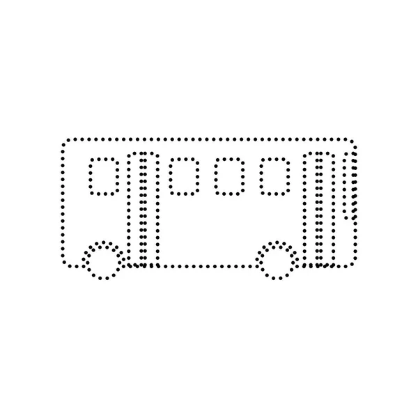 버스 간단한 부호입니다. 벡터입니다. 흰색 바탕에 검은 점선된 아이콘. 절연. — 스톡 벡터