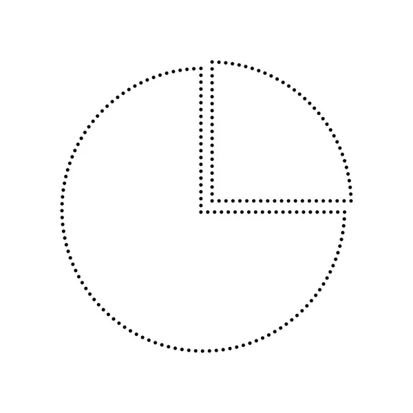 Sinal de gráfico de negócios. Vector. Ícone pontilhado preto no fundo branco. Isolados . — Vetor de Stock