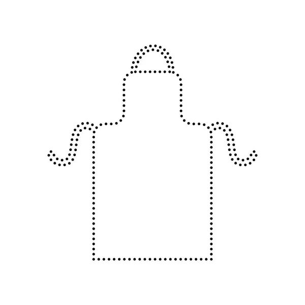Tablier simple signe. Vecteur. Icône pointillée noire sur fond blanc. Isolé . — Image vectorielle