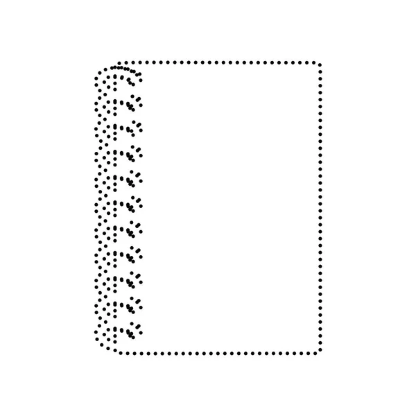 Señal simple de cuaderno. Vector. Icono de puntos negros en backgro blanco — Vector de stock