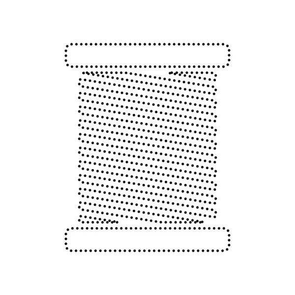 Fadenzeichenillustration. Vektor. schwarz gepunktetes Symbol auf weißem Bac — Stockvektor